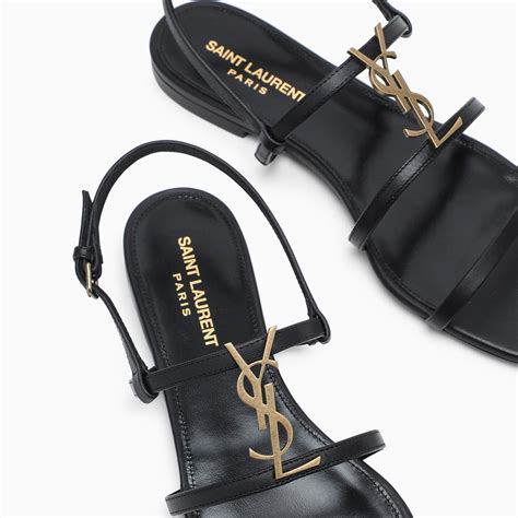 ysl slip on sandals|ysl flat sandals women.